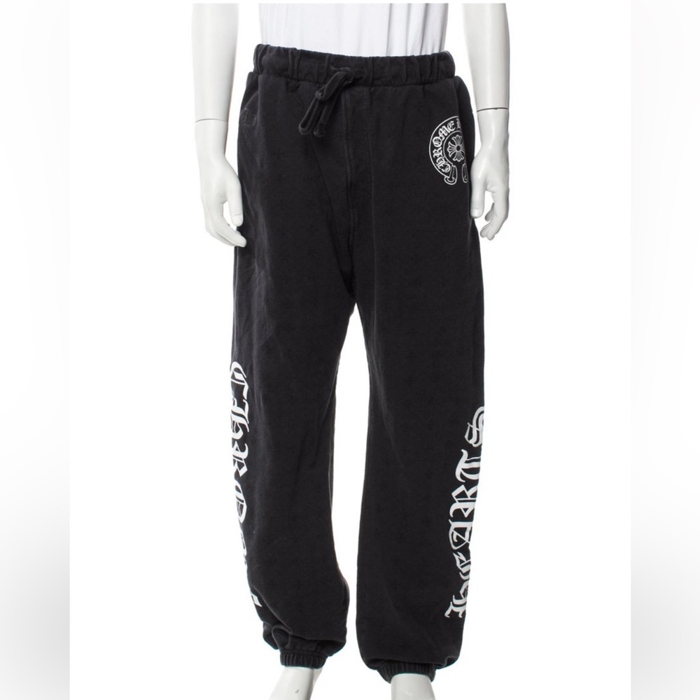Chrome Hearts Black Sweatpants with White Graphics